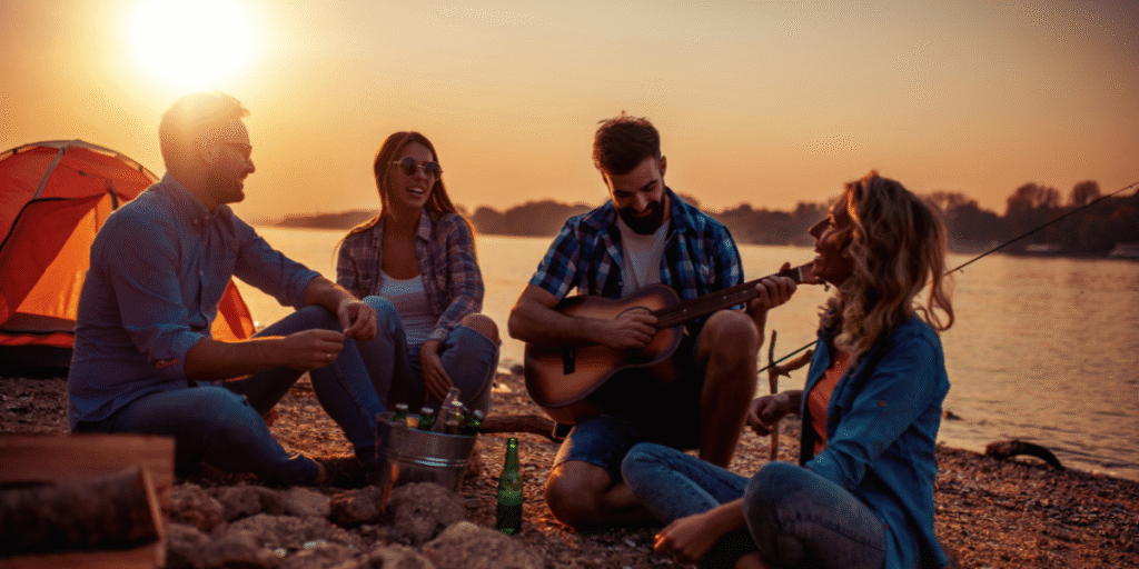 acampar na praia