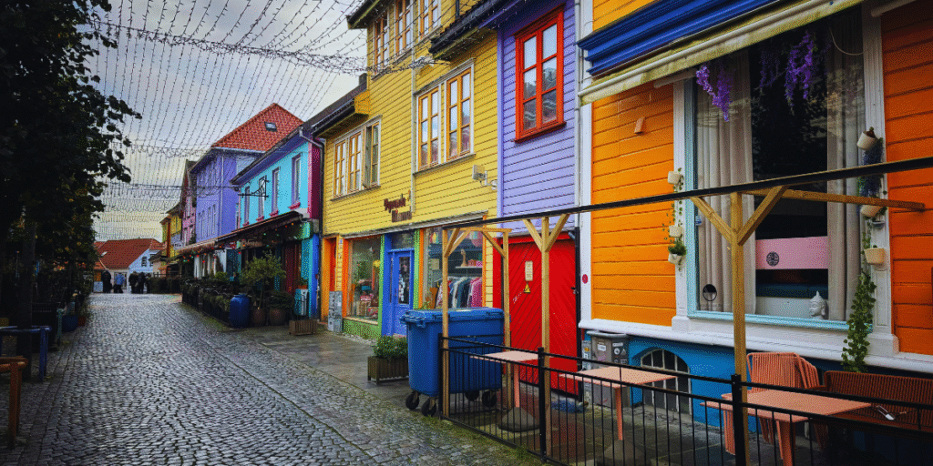 Rua colorida de Stavanger